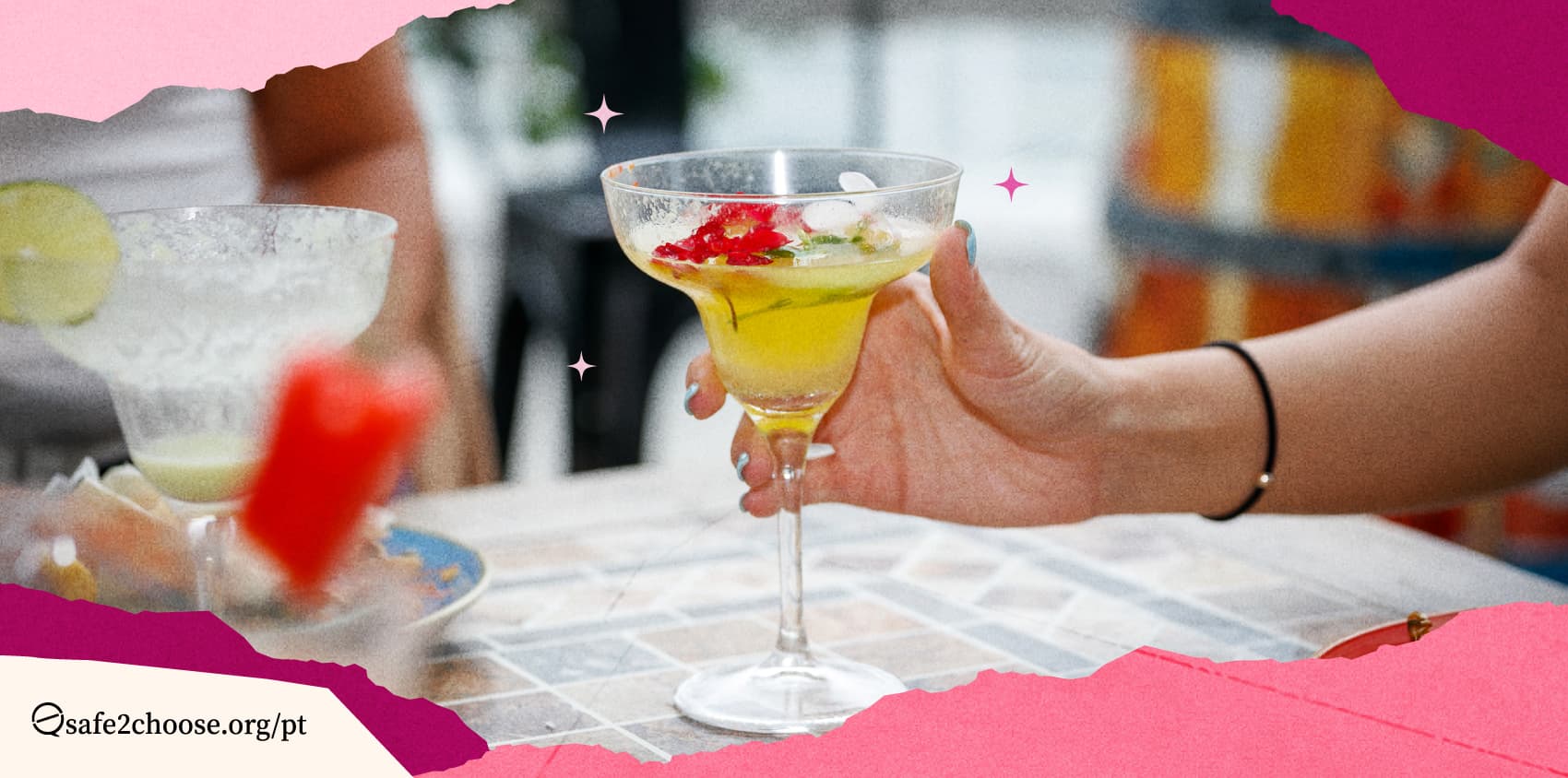 Person holding a cocktail while learning when it is safe to drink alcohol after taking misoprostol
